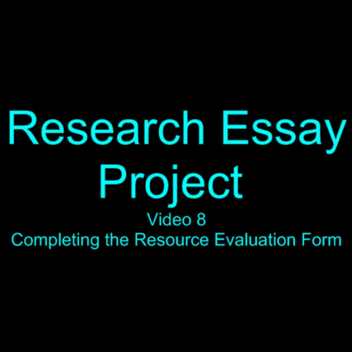 Research Essay Project 8 - Source Evaluation 