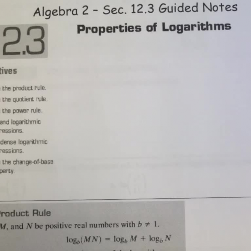 12.3 Part 1 Properties of Logs
