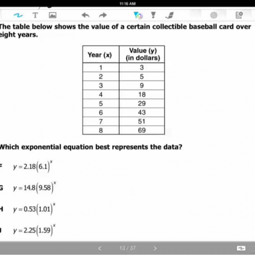 Data representation and exponential functions