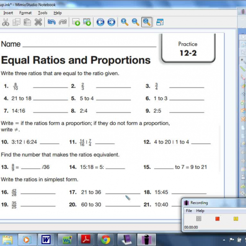 12-2 Equal Ratios and Proportions