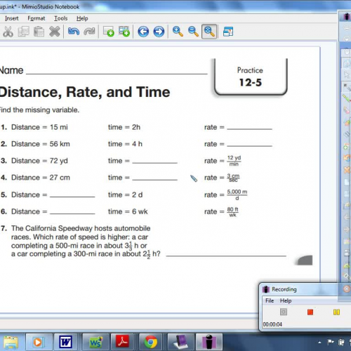 12-5 Distance, Rate, and Time
