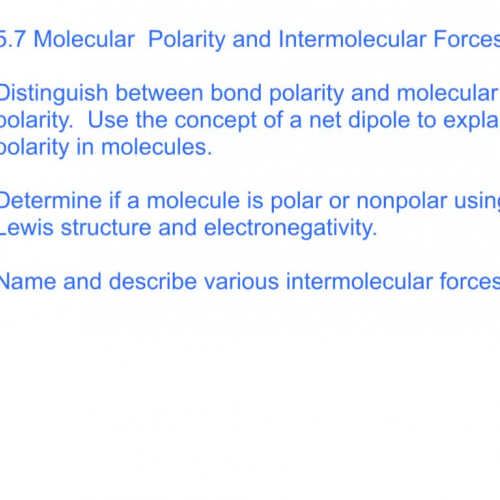 Chem 5.7 molecular polarity