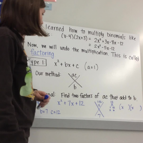 Factoring a Quadratic (a = 1)