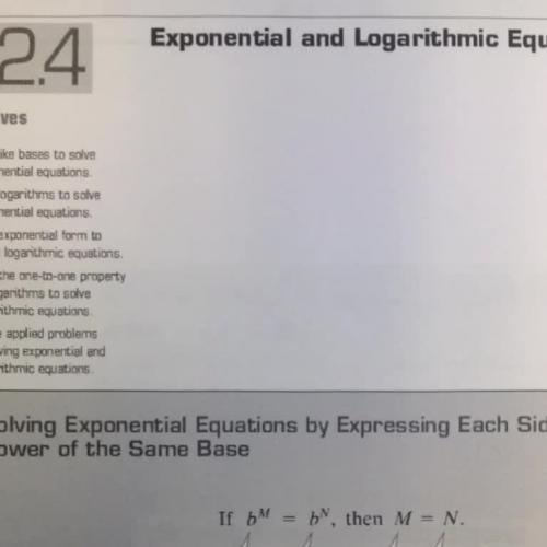 12.4 Part 1 Exponential and Log Equations