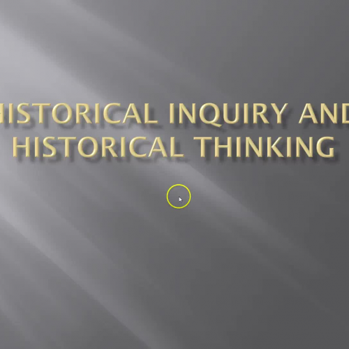 Historical Inquiry for Social Studies Methods