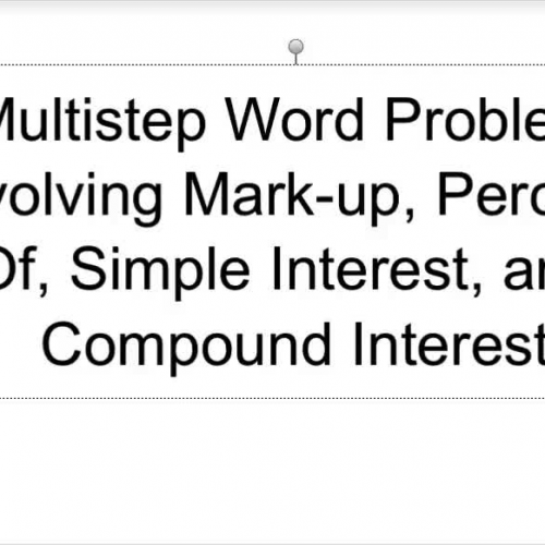 Multistep Percent Word Problems