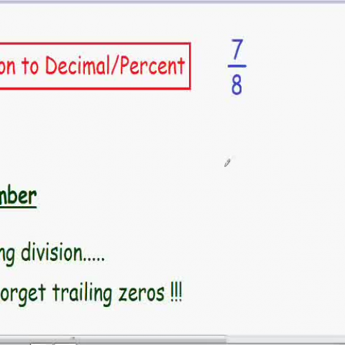 Fraction to decimal and percent