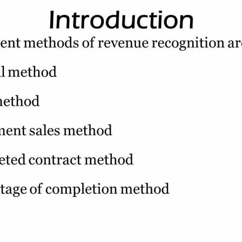 Methods of Revenue Recognition