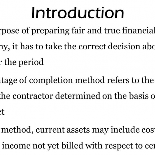 Percentage of Completion Method of Revenue Re