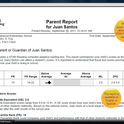 Star Parent Report