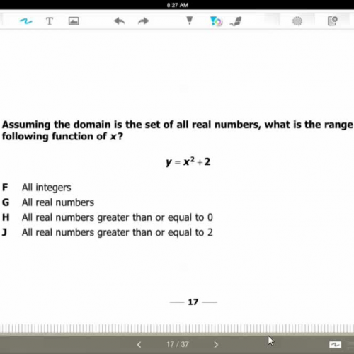 Domain and range of a quadratic HSPE