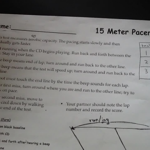  15 meter pacer fitness test