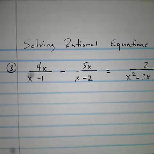 Solving Rational Equations HW#3