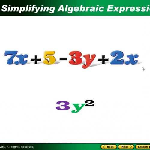Lesson 7-1 Simplifying Algebraic Expressions