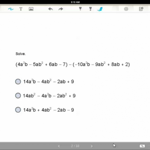 Subtracting polynomials HSPE