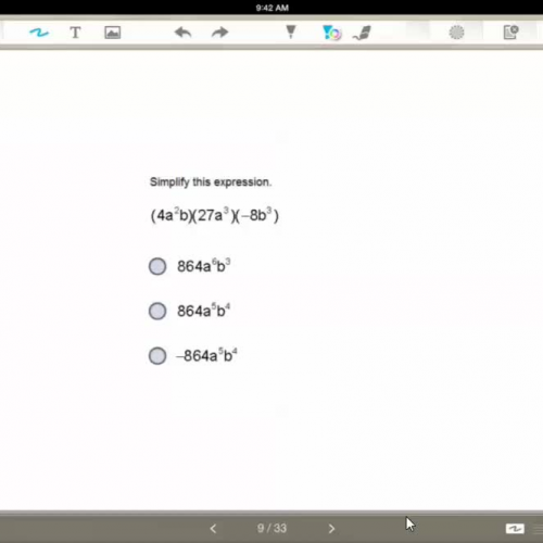 Multiplying monomials, simplifying exponents 