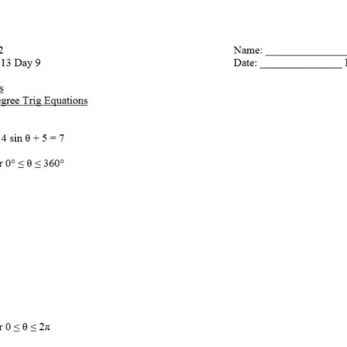 Ch 12 &amp; 13 Day 9