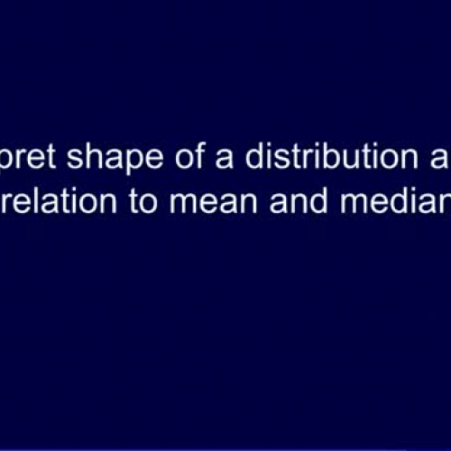 Shape of a distribution and its relation to m