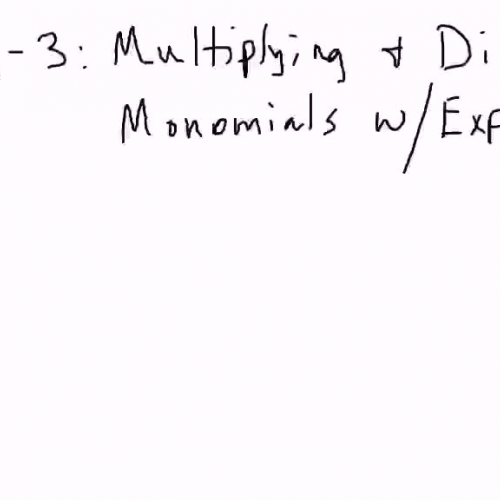 9-3 Multiplying and Dividing Monomials