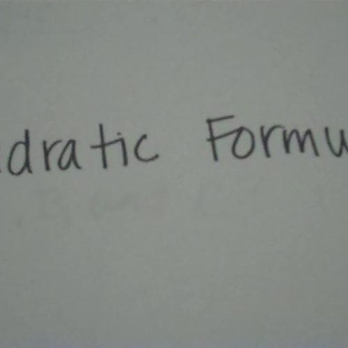 Quadratic Formula 1a