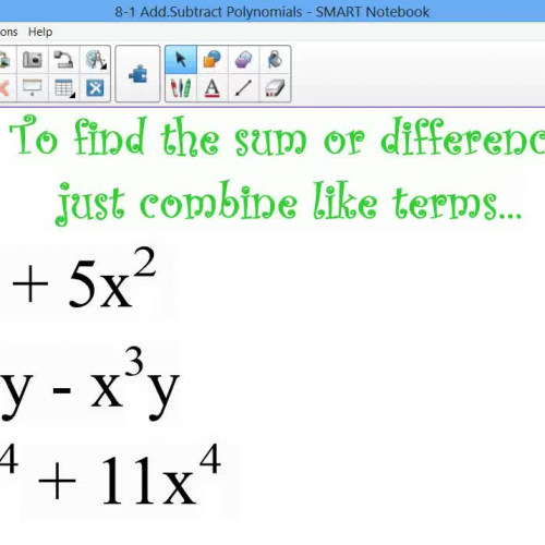 8-1 Adding and Subtracting Polynomials