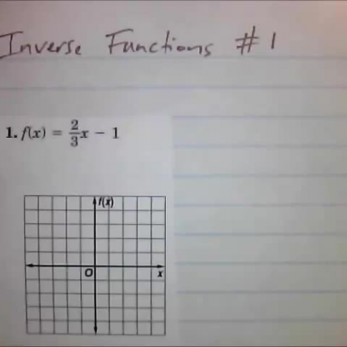 Inverse Functions HW#1