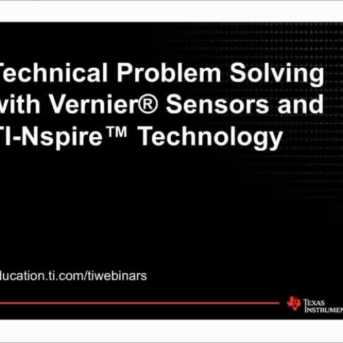 Technical Problem Solving with Vernier Sensor