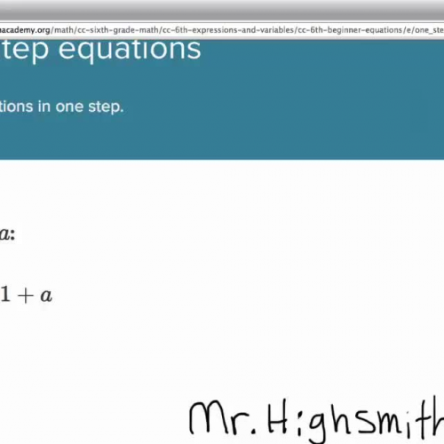 KA One Step Equations