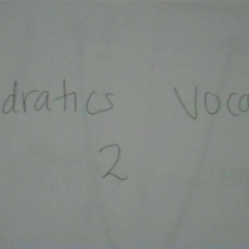 Quadratics Vocabulary 2a
