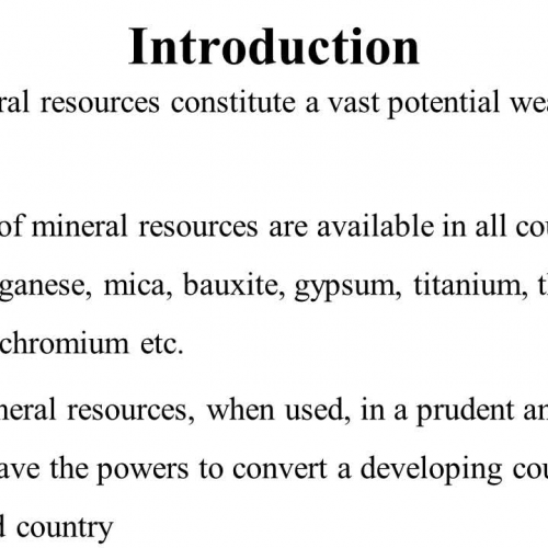 Economic Importance of Natural Resources