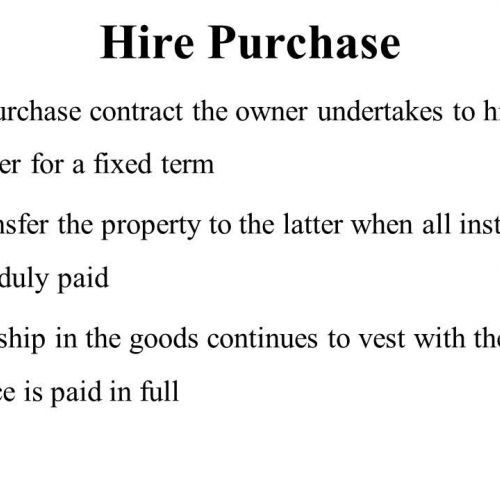 Hire Purchase and Leasing