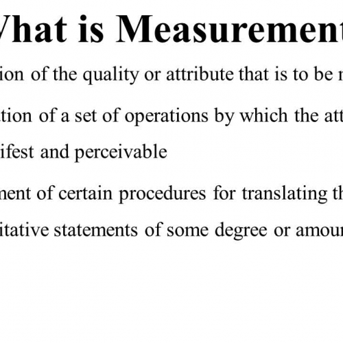 Data Analysis - Measurement and Evaluation