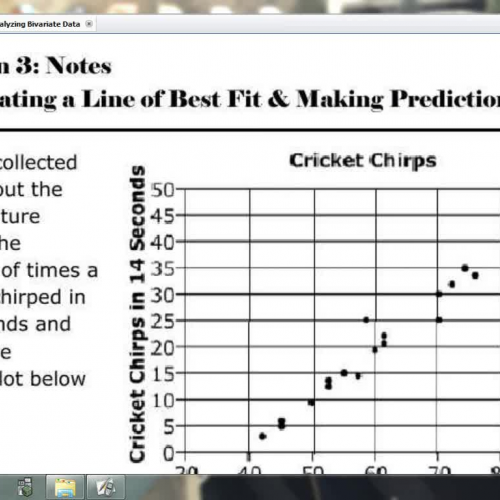 Lesson 3 - Estimating a Line of Best Fit and 