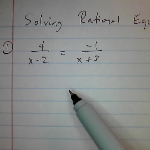 Solving Rational Equations HW #1