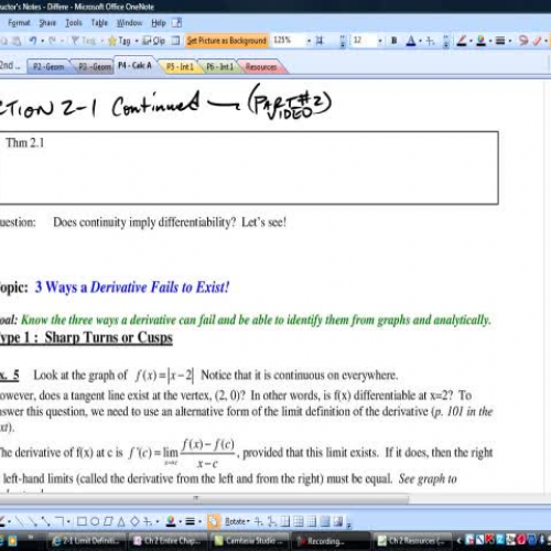 2-1 Limit Definition of the Derivative -Part 