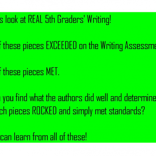 5th Grade Writing Assessment Examples Activit