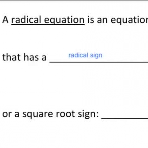 Radical equations