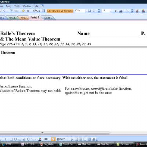 3-2     Rolle?s Theorem MVT - video