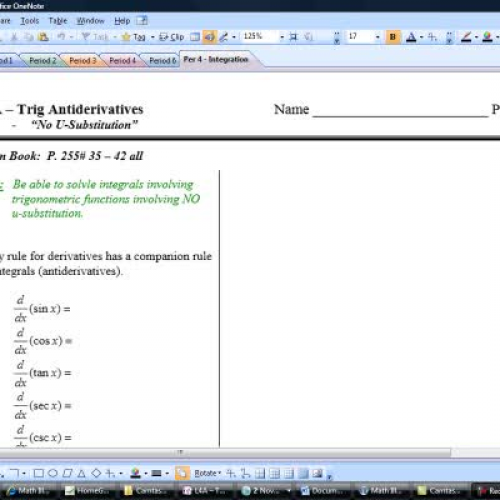 L4A ? Trig Antiderivatives  - Video