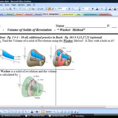 L17 - Volume of Solids of Revolution - Washer