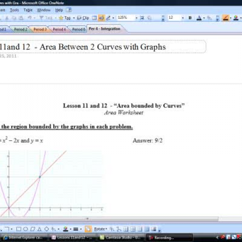 Lessons 11and 12  - Area Between 2 Curves wit