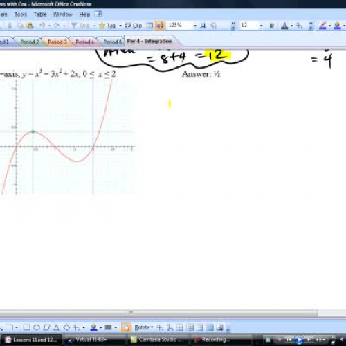 Lessons 11and 12  - Area Between 2 Curves wit