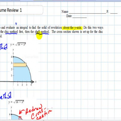 Volume Review 1 - Solutions - Video