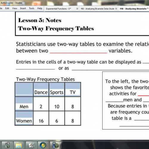 Lesson 5 - Two-Way Frequency Tables