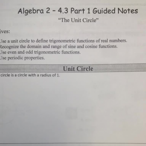 4.3 Part 1 The Unit Circle