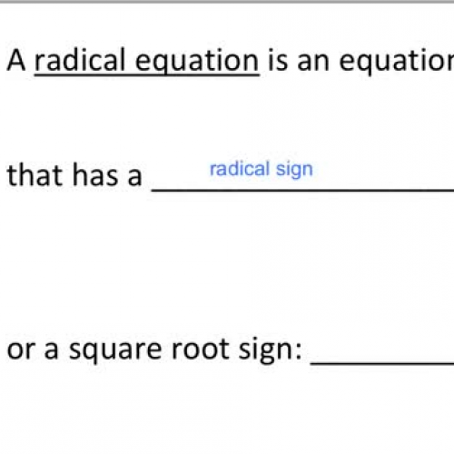 Solving Radical Equations 2