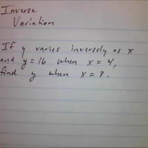 Inverse Variation