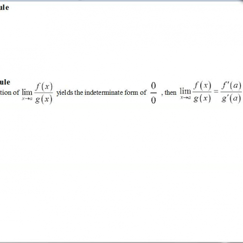 AP Calculus Notes LHopitals Rule