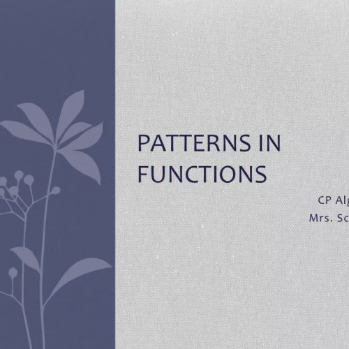 Patterns in Functions