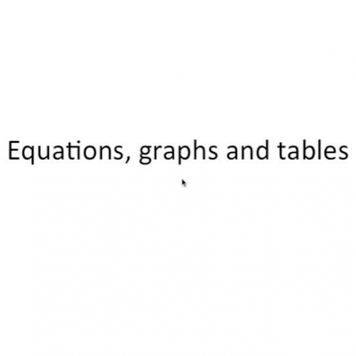 Equations, tables and graphs 1